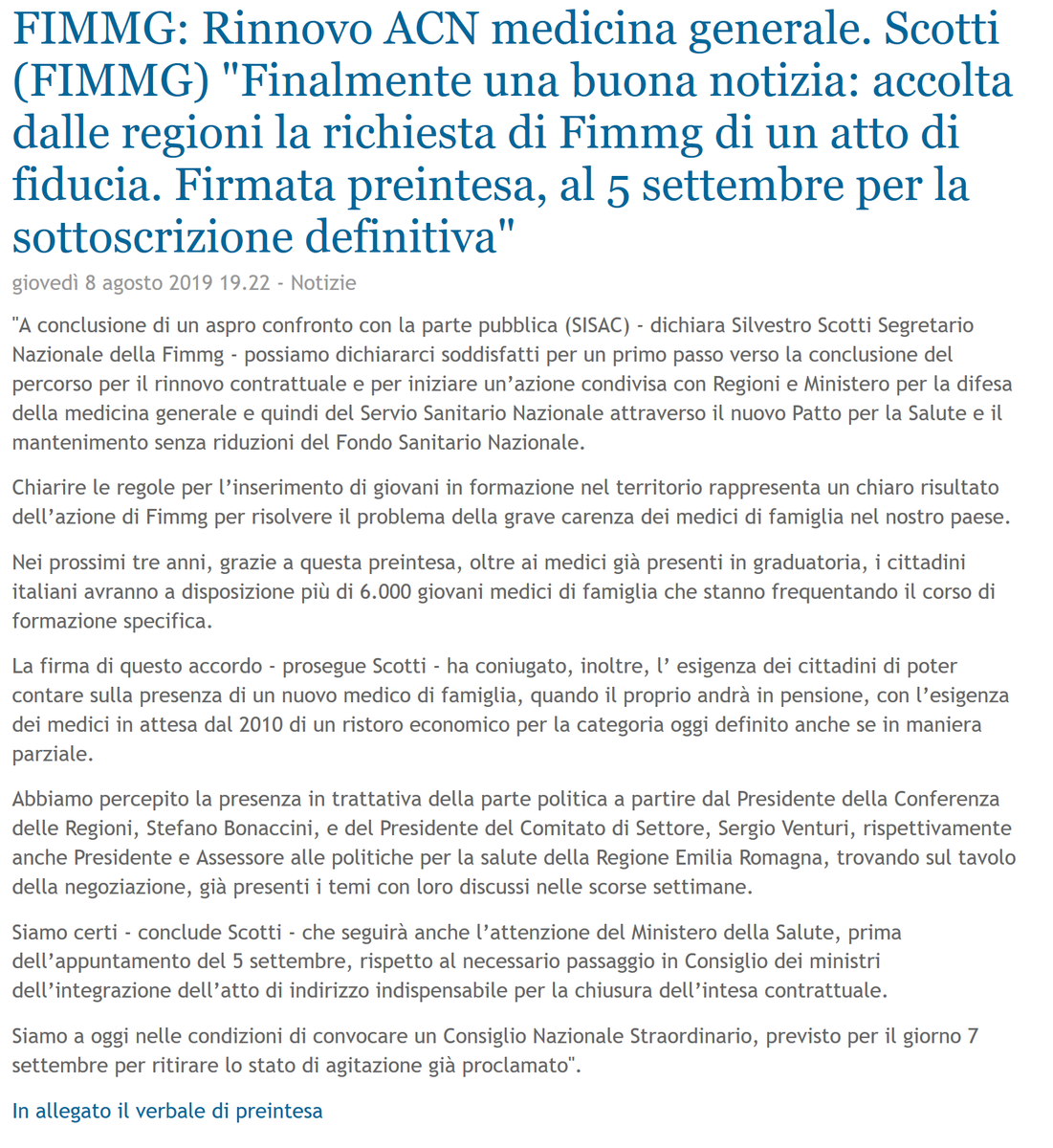 fimmgnotizie's tweet photo. Edizione speciale, FIMMG: Rinnovo ACN medicina generale. Scotti (FIMMG) "Finalmente una buona notizia: accolta dalle regioni la richiesta di Fimmg di un atto di fiducia. Firmata preintesa, al 5 settembre per la sottoscrizione definitiva" @SilvestroScotti https://t.co/4iAvFI0Z58 https://t.co/8nBRRdcbkY