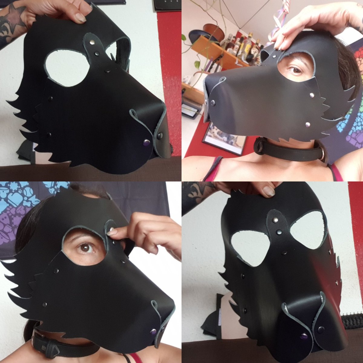 chillis_leather's tweet photo. First wolf hood made out of leather. (Changed the pattern a little)
#wolfhood #wolfplay #wolfmask #wolfplayer #pupplay https://t.co/RGDfUJ7EXP