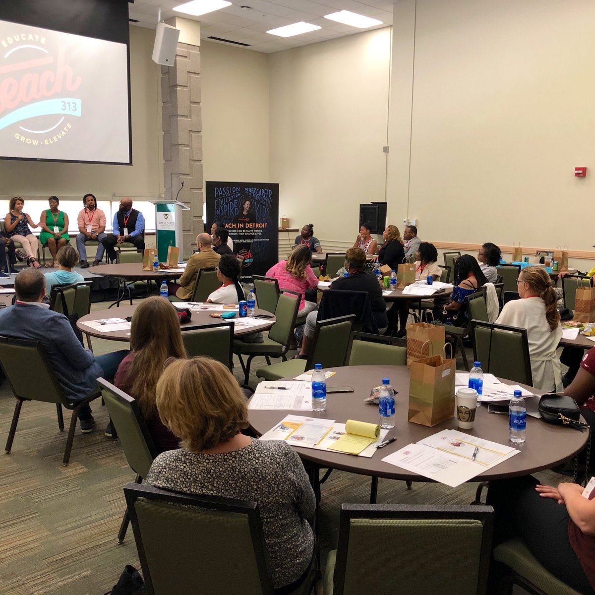 skillmanfound's tweet photo. The @Teach_313 Educator Summit brings teachers from all over the country and the world together to learn about the opportunities available to them in #Detroit. We can’t wait to see these dedicated mentors make an impact in Detroit classrooms. #Teach313 #DetroitEd https://t.co/Eqo0NLEjmO