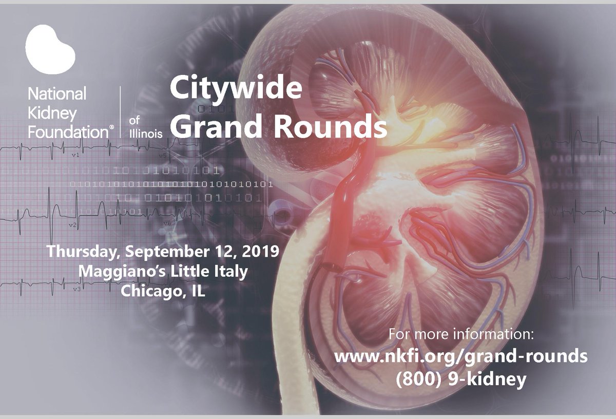 Don't miss Citywide Grand Rounds on 9/12! Fellows, Residents, Med Students & members of our Professional Advisory Board enjoy free admission. Interesting case presentations, networking & dinner with the best & brightest in the #nephrology community. nkfi.org/grand-rounds