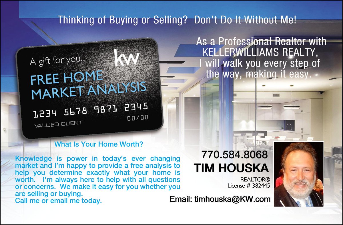 TimHouskaAtlPtr's tweet photo. Help me to help you #dialmeforassistance!! Buying or selling, residential or commercial, houses or land. I can help! Tim Houska with Keller Williams Realty, Atlanta Partners call, 770-584-8068. https://t.co/6RUVaEbkcN