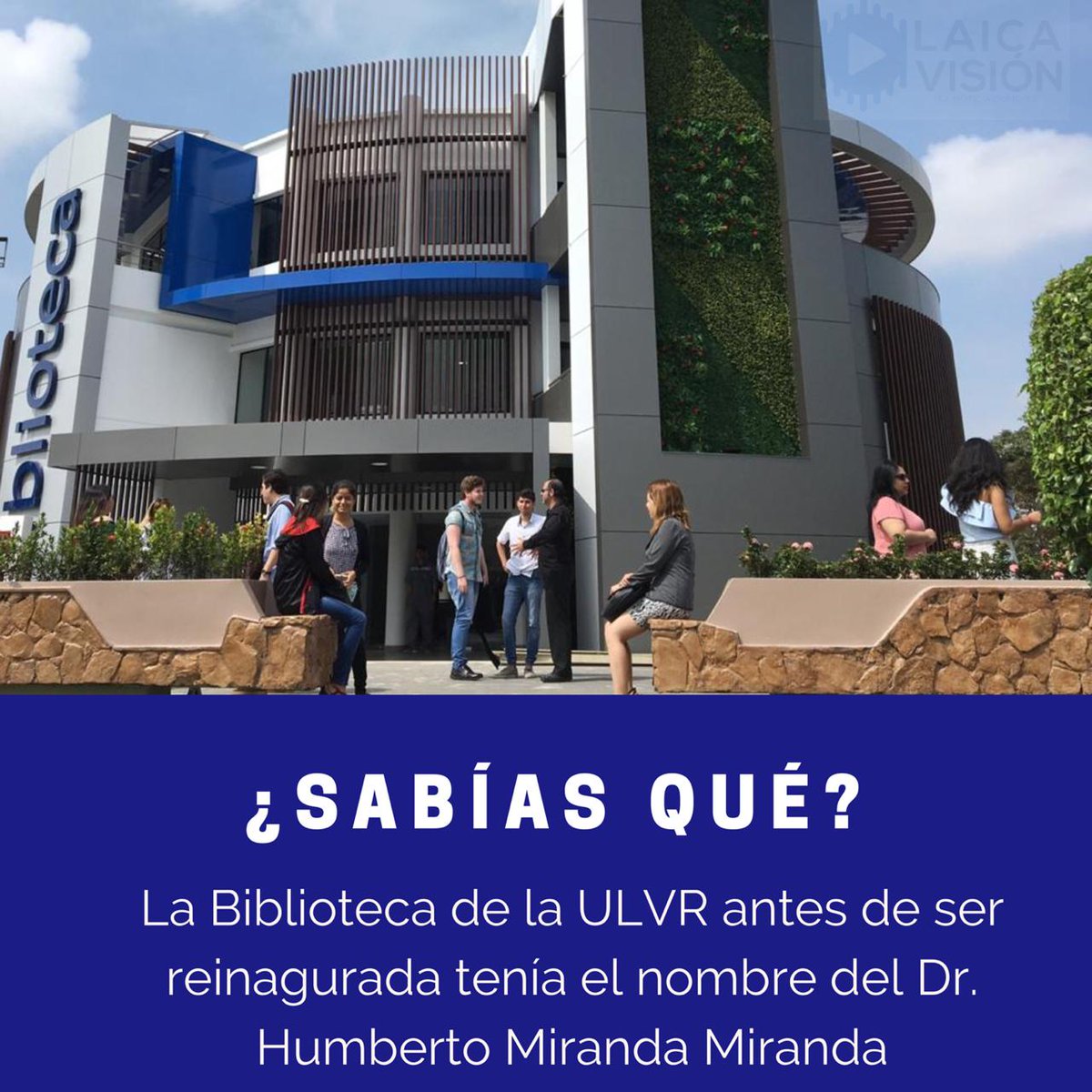 visionlaica's tweet photo. Sabias qué Laico??‼️
El 31 de Julio se reinauguró la biblioteca de la ULVR con el nuevo nombre de “Dra. Elsa Alarcón Soto”. En justo homenaje a la mujer que lideró los destinos de la universidad durante 24 años.
#laicavision #ULVRPeriodismo 📲💙 https://t.co/zXm9jdEEu1