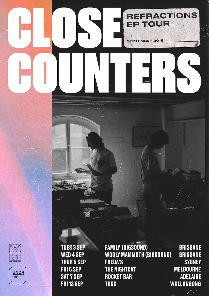 acid stag (@acidstag) on Twitter photo As they build anticipation for the release of their upcoming ep, <a href="/closecounters/">Close Counters</a> announce they'll be taking their live show on the road across Australia throughout September, kicking it all off at <a href="/BIGSOUNDtweets/">BIGSOUND</a> 2019; wp.me/p2iymy-lvG
(cc. @undr_ctrl & <a href="/existrecordingz/">Exist. Recordings</a>) As they build anticipation for the release of their upcoming ep, <a href="/closecounters/">Close Counters</a> announce they'll be taking their live show on the road across Australia throughout September, kicking it all off at <a href="/BIGSOUNDtweets/">BIGSOUND</a> 2019; wp.me/p2iymy-lvG
(cc. @undr_ctrl & <a href="/existrecordingz/">Exist. Recordings</a>)