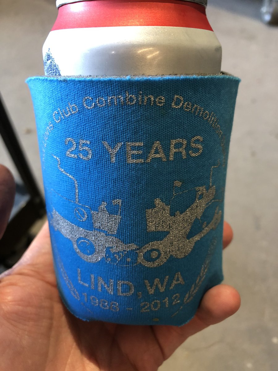 chris_popken's tweet photo. This koozie always makes me smile.  The Lind, WA combine demo derby is the best I've been to! https://t.co/QW1Sv8zaXH