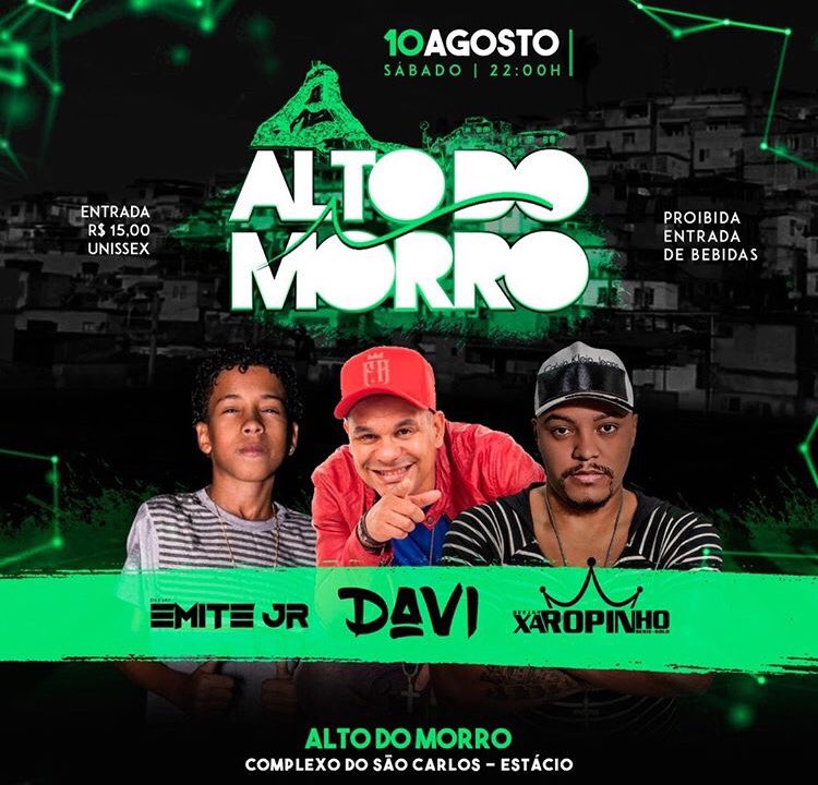 Camy1997_CRF's tweet photo. Faltam 2 dias pra estreia do #AltoDoMorro! 🍻

🎤 - Pagode do Davi;
🎧 - Dj Xaropinho;
🎧 - Dj Mt Júnior.

Unissex: 15$

Proibido entrada de bebidas. ❌

Participe: https://t.co/9Mgp0i7UOM https://t.co/klZvfsrWq1