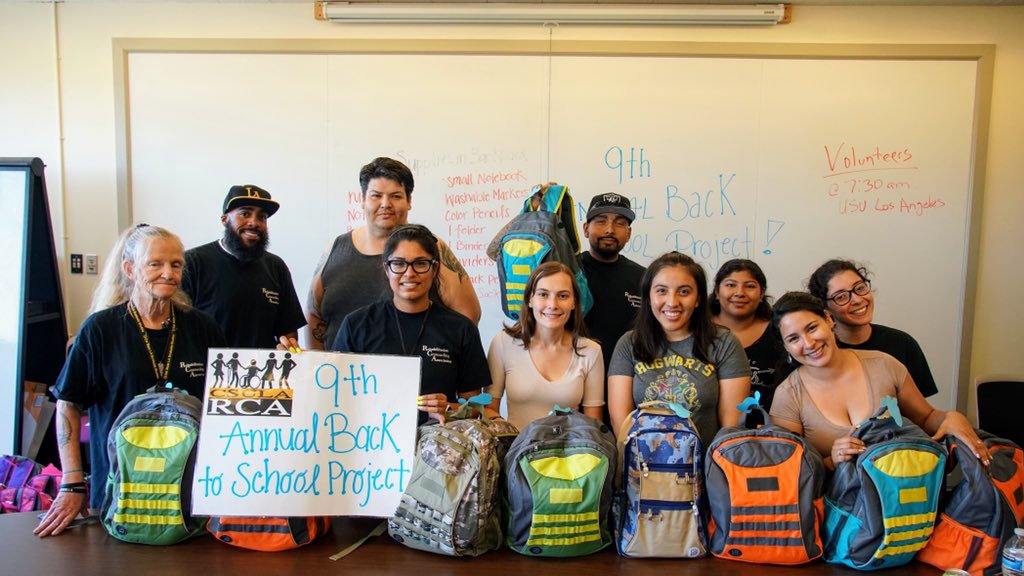 COECalStateLA's tweet photo. The CCOE’s @RCA_CSULA is busy preparing for its 9th Annual Back-to-School Project! They’ve put together over 100 back-to-school packs from donated backpacks. They will also be providing children with meals, a campus tour, and hear from motivational speakers at @CalStateLA 👏🏼👏🏽👏🏾 https://t.co/3rfnag72ob