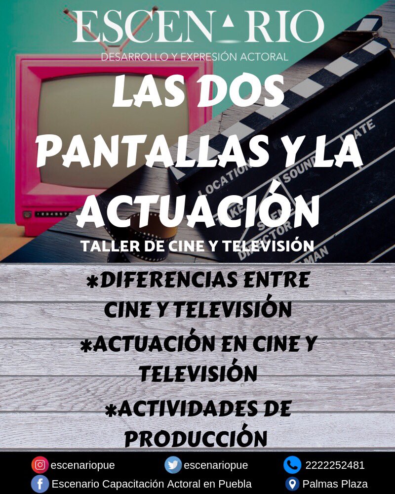 ¡Tendremos taller de cine y televisión! 🎬
En nuestro taller de cine y televisión aprenderás las diferencias entre ambos para poder desenvolverte en actuación como en producción.
No te puedes perder este taller, comenzamos la semana del 19 de agosto.
¡Inscripciones abiertas!