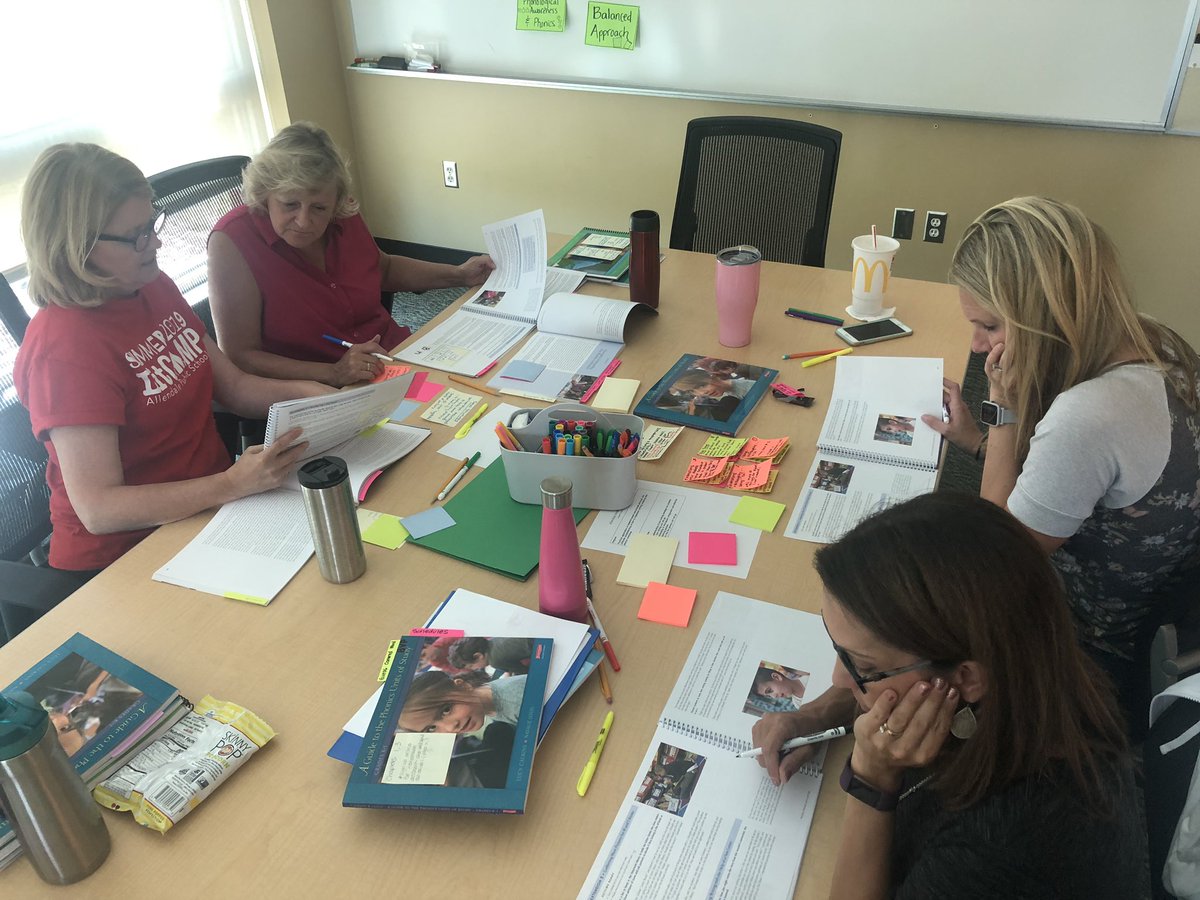 Getting ready for the new school year! Kindergarten teachers @AllendalePS_MI spending a beautiful summer day planning their first phonics unit! @jmrliteracy #tcrwp