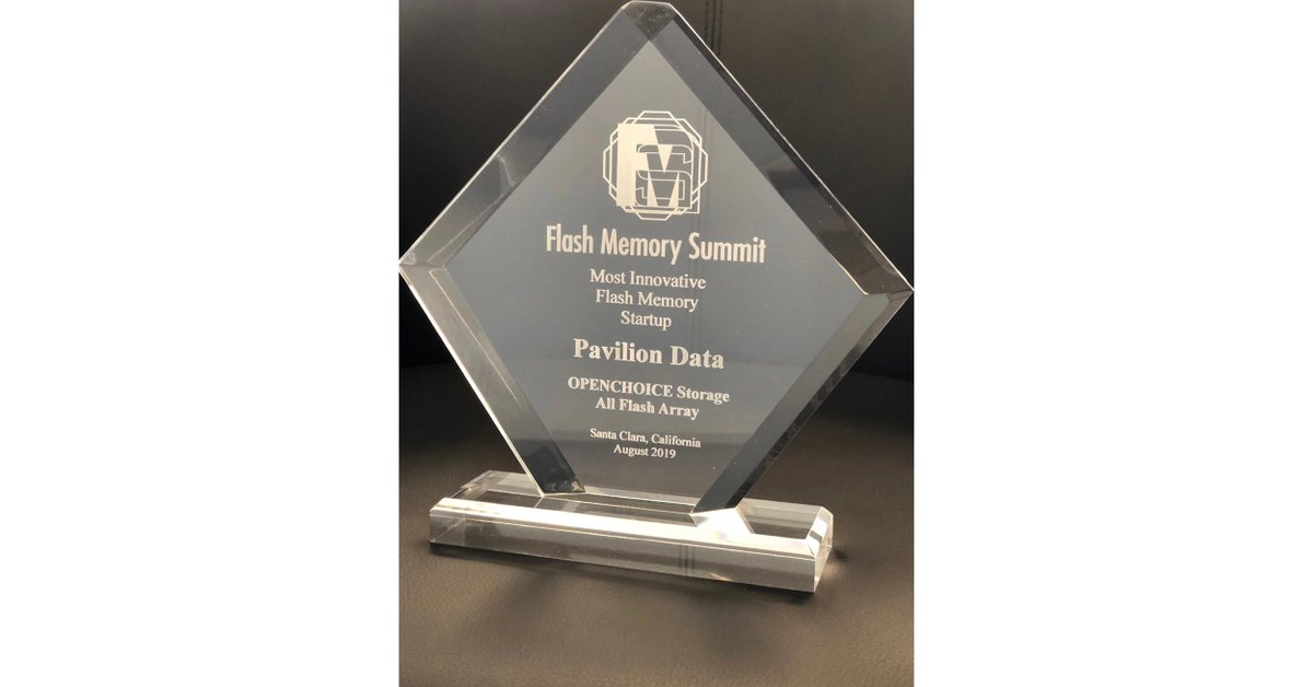 Most Innovative Flash Memory Startup - Pavilion is excited and honored to win this year's award at <a href="/flashmem/">FMS: the Future of Memory and Storage</a> ow.ly/P0vp50vs3lG #infrastructure #innovation #storage #nvme #nvmeof