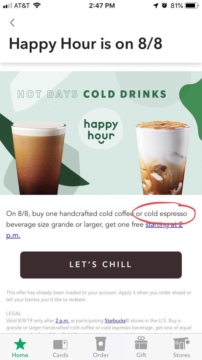 ishaduffy's tweet photo. Went to @starbucks for happy hour but was told I couldn’t get my cold espresso drink... #disappointed https://t.co/7zdZJgVUx1