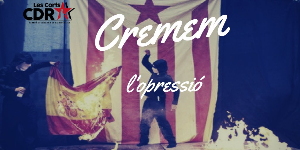 CDRLesCorts's tweet photo. 300 ANYS D'OCUPACIÓ
Si un estat et reprimeix.
Et prohibeix la cultura.
Amordassa la teva llengua.
Ofega els teus drets.
Només et queda... cremar l'opressió.
#OrganitzemLaRevolta
#LaIndependènciaNoEsNegocia https://t.co/vq66jtFVWs