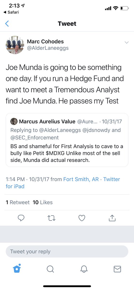 dossam322's tweet photo. So who is Joe Munda @MUNDASPORTS anyway, and why has he taken a lead role in spreading baseless innuendo against $MDXG? A basic search shows his track record is horrid, -2.1% avg return (Tipranks). But that pat on the back from Marc, best feeling ever, $MDXG obsessed thereafter. https://t.co/MCiKI2OlOF