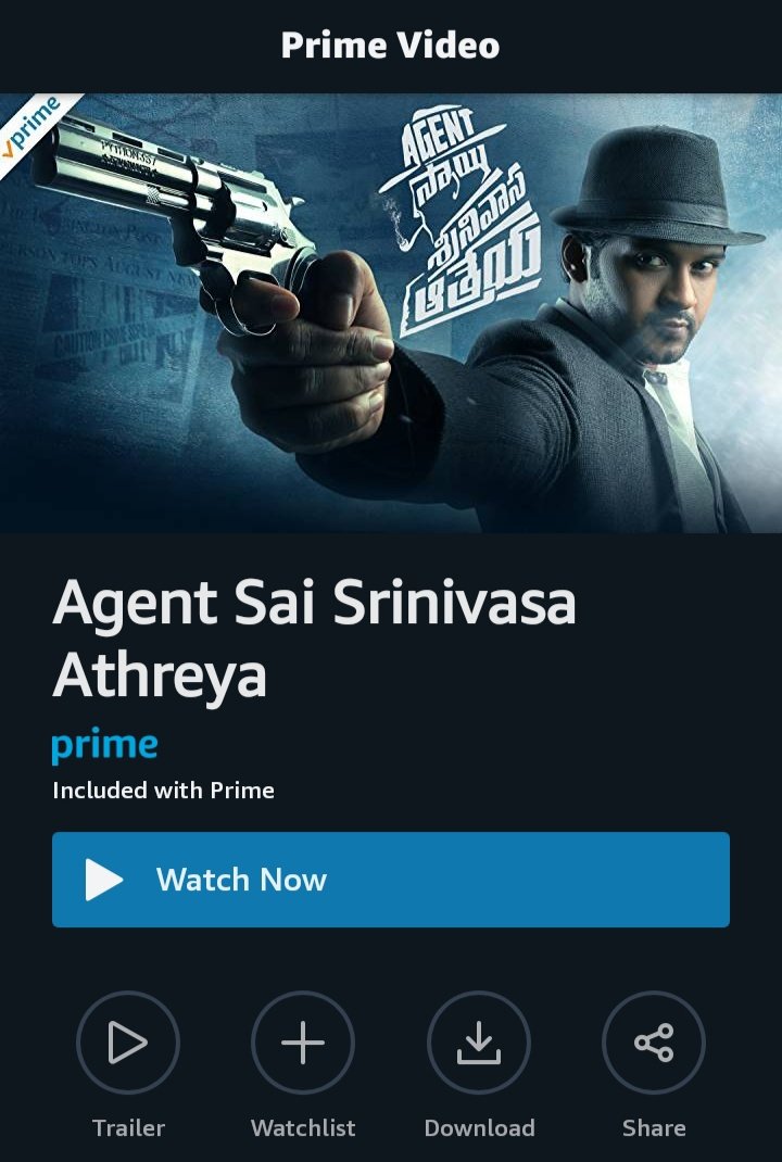 Rally4subs_blr's tweet photo. #AgentSaiSrinivasAthreya Now streaming on Amazon Prime. A very well made commercial movie.
#streaming_alert https://t.co/vxvQtWzazf
