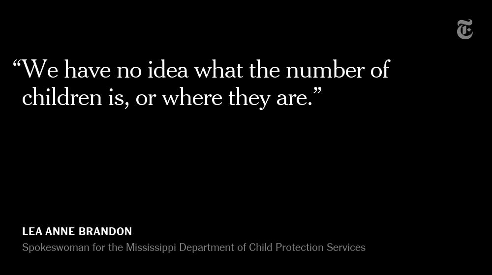 “Government, please show some heart,” an 11-year-old girl begged in one video. 

The Mississippi Department of Child Protection Services said it learned of the ICE raids from news reports. nyti.ms/2KAme95