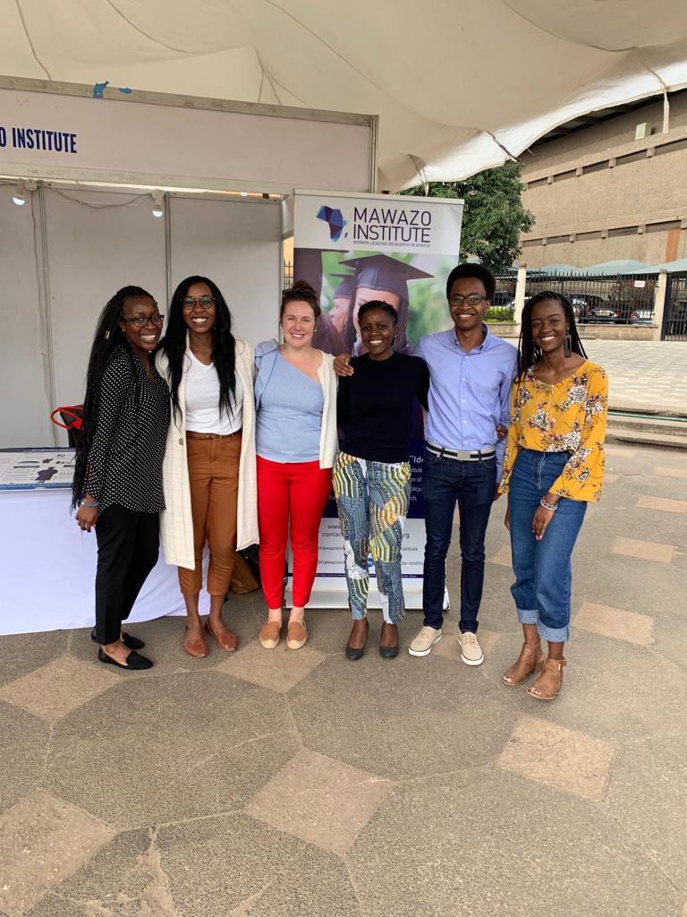 MawazoInstitute's tweet photo. An hour before @MutisoRose moderated the #8thNationalScienceWeek Women in Science panel earlier today, the team was interviewed by Tabitha Oanda, a young woman who runs inter STEM on Youtube. Got some great pictures and the chance to support several generations of women in STEM! https://t.co/aPImvkCfdW