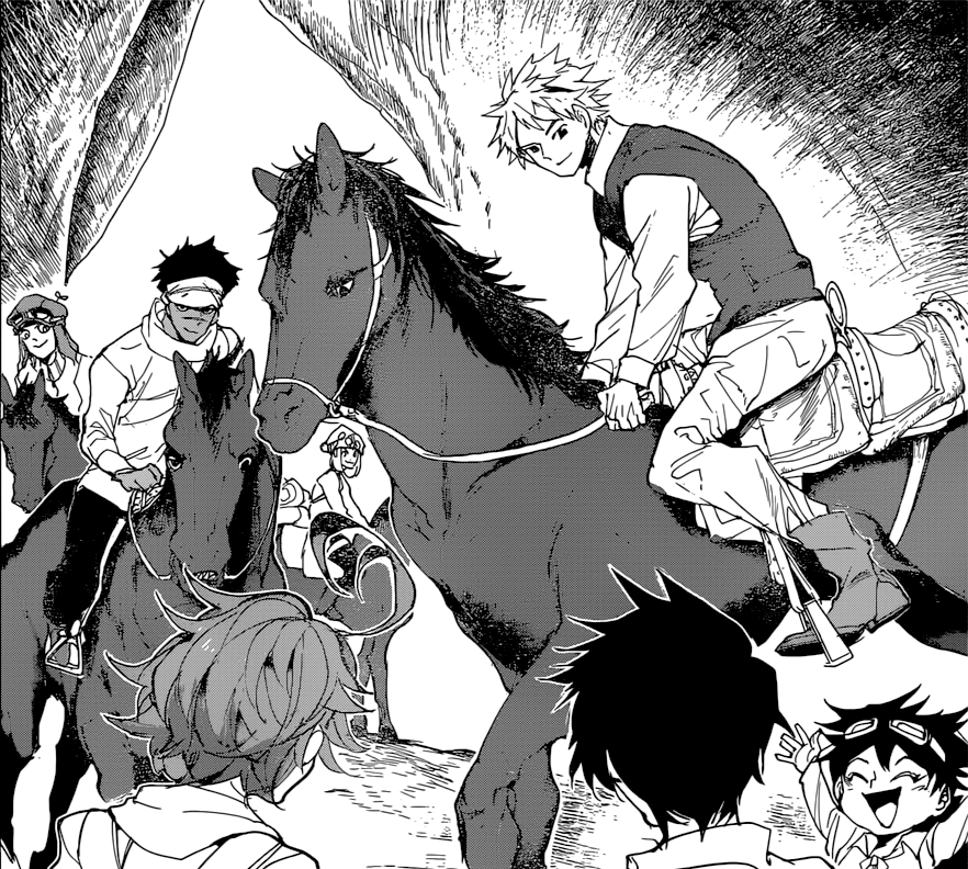 Outta nowhere with the horses...Manga: The Promised Neverland 145. 