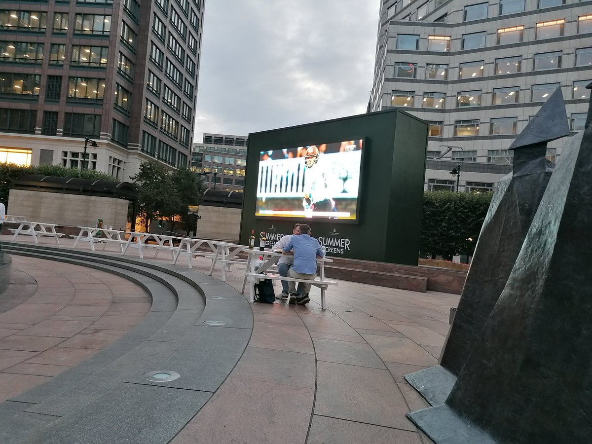 JulietClancy's tweet image. Ta @yourcanarywharf for Cricket on Big screen at Cabot Sq. Watching my beloved @surreycricket