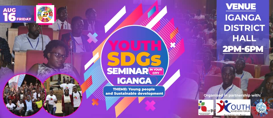 The youth SDG seminar is in Iganga District town!!! Are you ready ?
 We <a href="/IUSYA_/">Iganga University Students and Youth Association</a> are honoured to be hosting the Youth SDGs Fellowship on the 16th of August at Iganga district hall from 2pm to 6pm under the Theme :Young People and Sustainable Development