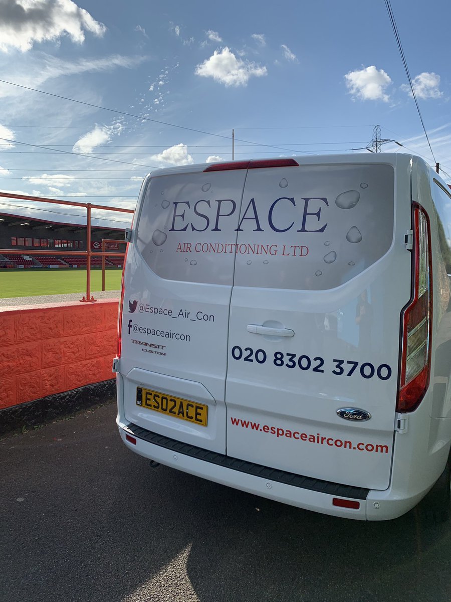 Our new pitch side advertising at Ebbsfleet Utd looking sharp for the new season.

For all of your Air Conditioning needs contact us:

T: 020 8302 3700
E: helpdesk@espaceaircon.com
W: espaceaircon.com

“A Family Run Business You Can Rely On” 
<a href="/EUFCofficial/">Ebbsfleet United FC</a> <a href="/TandCPrinters/">T&C Printers</a>