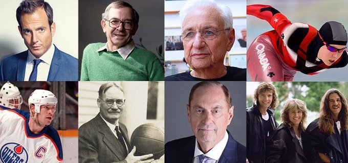 Canada's tweet photo. MT @CWOFame: Congratulations to the 2019 Canada's Walk of Fame Inductees: Will Arnett, Mr. Dressup (the late Ernie Coombs), Frank Gehry, Cindy Klassen, Mark Messier, Dr. James Naismith, Jim Treliving, and @TriumphTheBand!
#CanadaThrives because of its people. https://t.co/LqcPhgPKi5