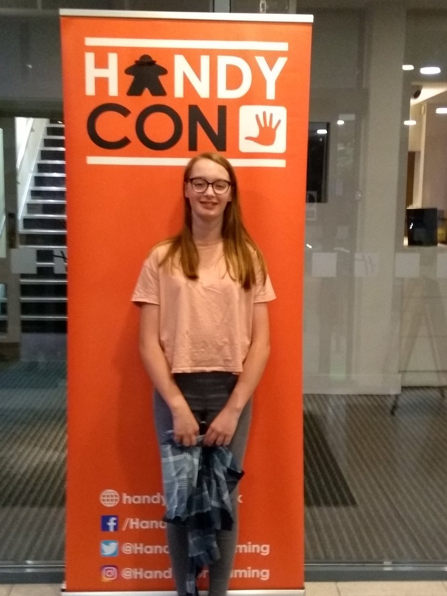 BeckyParnham's tweet photo. You must be this tall to enter the con - honest 😀 #handycon #boardgames #tinydaughter https://t.co/i7Jh1z9FNS