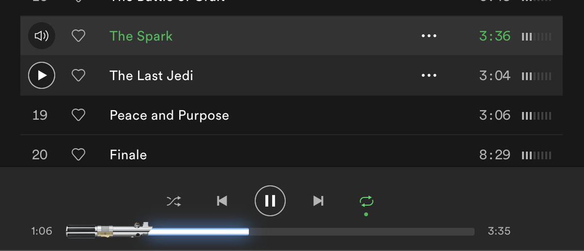 star wars spotify lightsaber