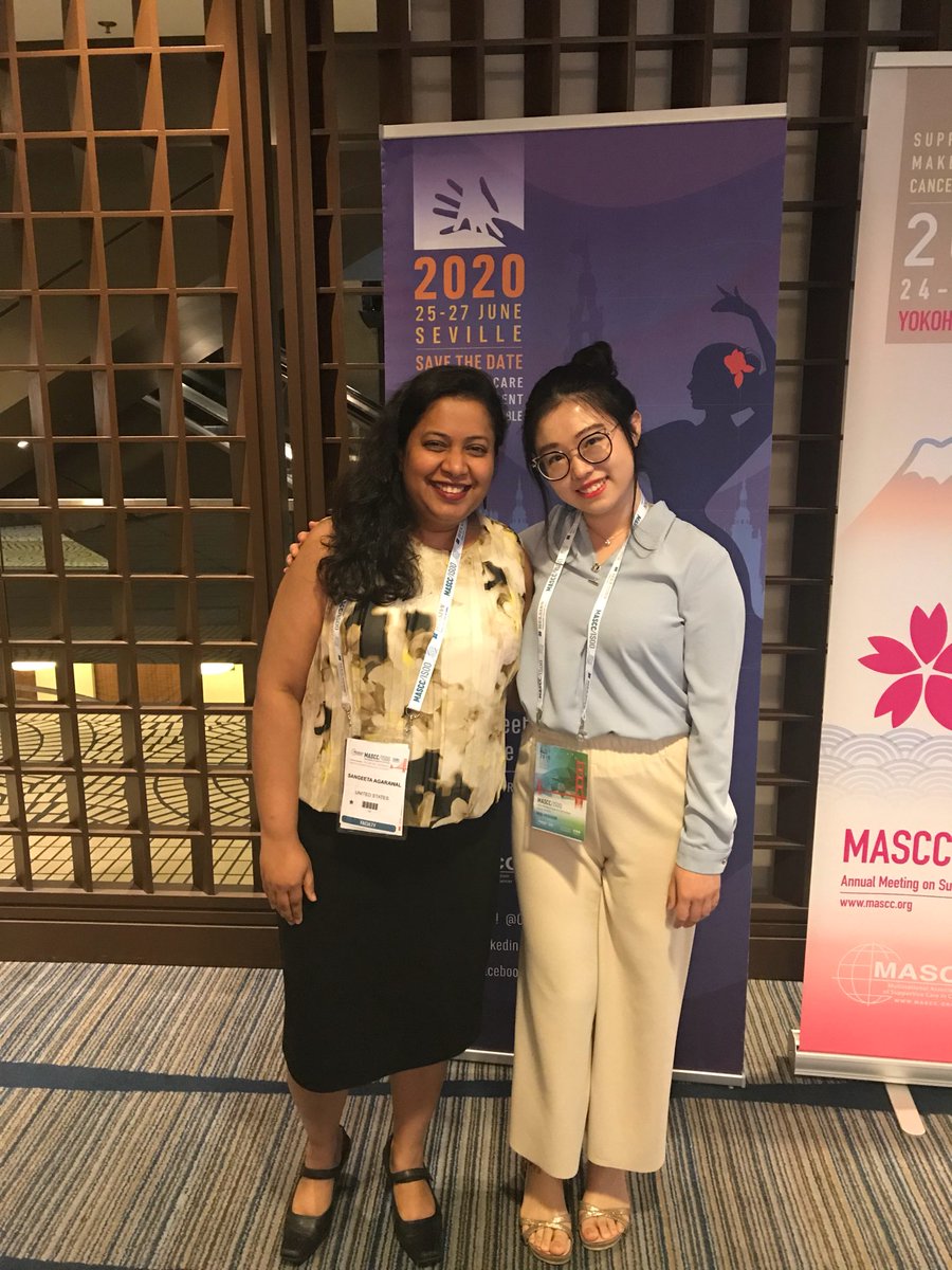 sanHelpsy's tweet photo. Congrats Maria on your excellent poster presentation at #MASCC19 Conference! I'm happy to have Maria, Shirley and Nick at the conference. You are all professional, well-prepared and awesome! Let's continue working together to make @helpsyhealth grow! #SuppOnc @CancerCareMASCC https://t.co/r3sS0oiweB