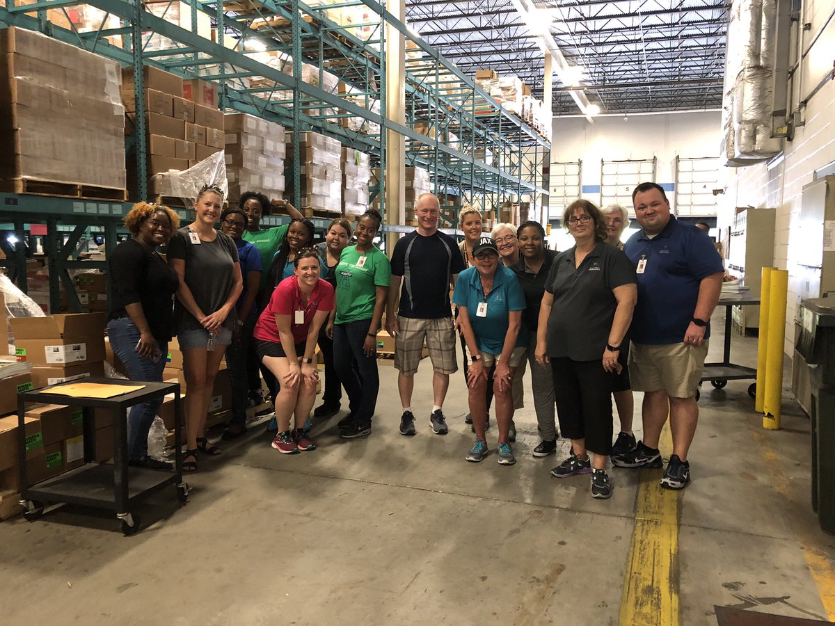 shawnwigg's tweet photo. These teams right here ⬇️. When we found out there was a back log of orders for materials, the @DuvalSchools Math and Science teams jumped in to lending helping hands and “picked” all orders. These folks are true Team Duval. #teamduval @DcpsMath @DrDianaGreene https://t.co/gqJ0BHkPV7