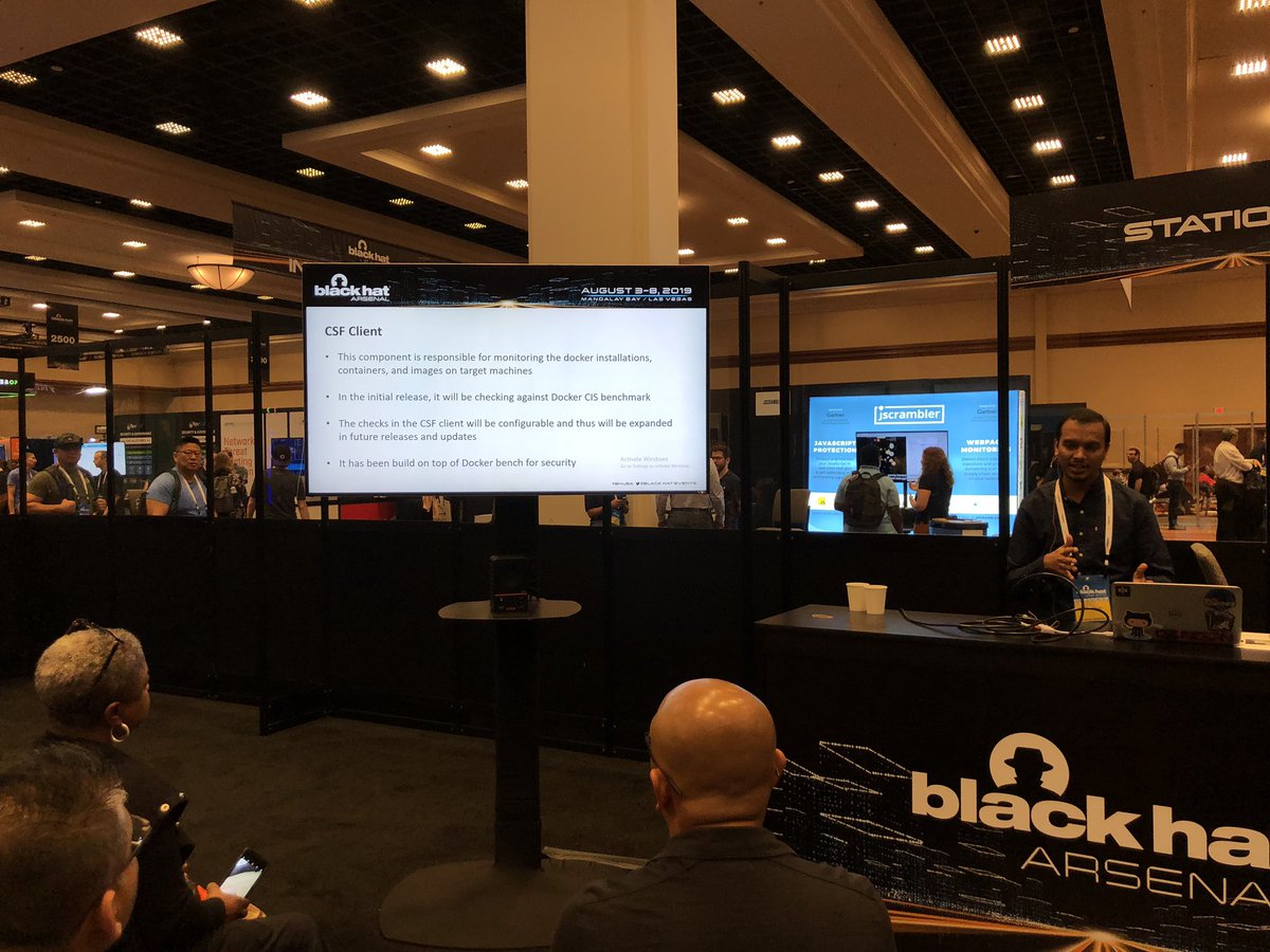 laceworklabs's tweet photo. @ArmourBird Container Security Framework - Checks CIS benchmarks for #Docker, check it out. #BHUSA https://t.co/iUoyPMNaDW
