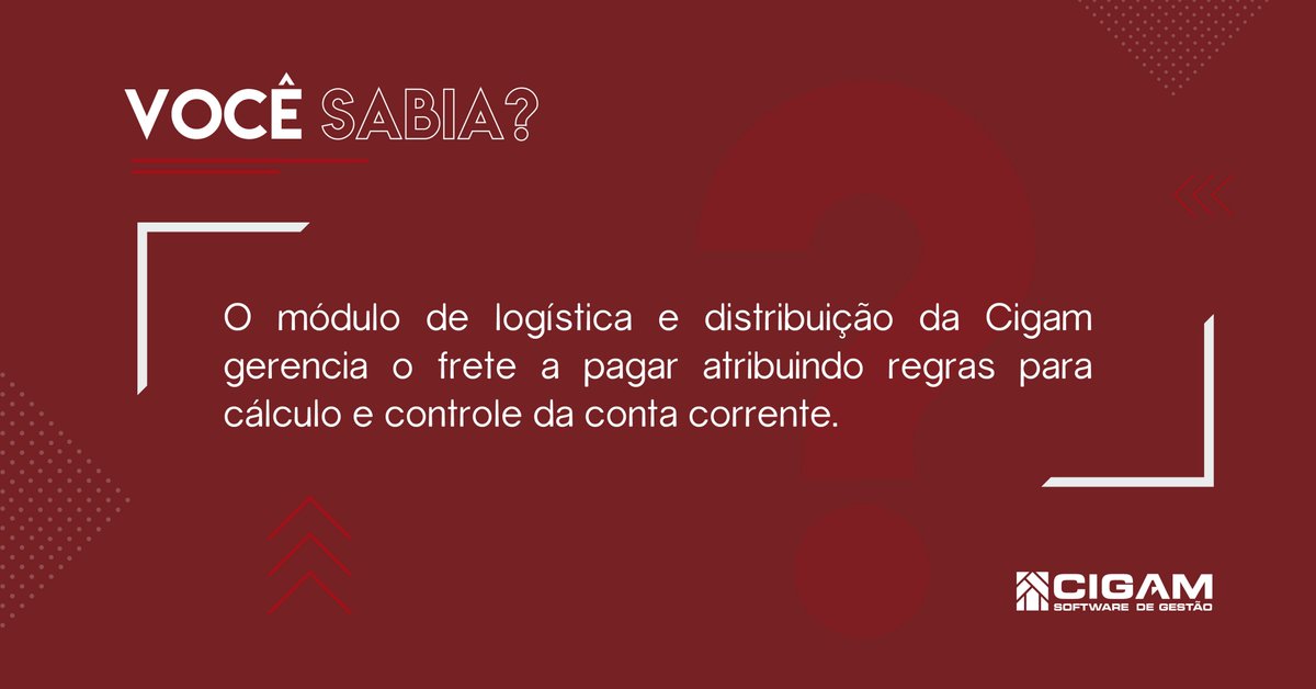erpcigam's tweet photo. Tudo isso atrelado ao fornecedor do serviço de transporte contratado, inclusive com opção de redespacho. Saiba mais em: https://t.co/8OHFBZgIz0 https://t.co/crno30jPRH