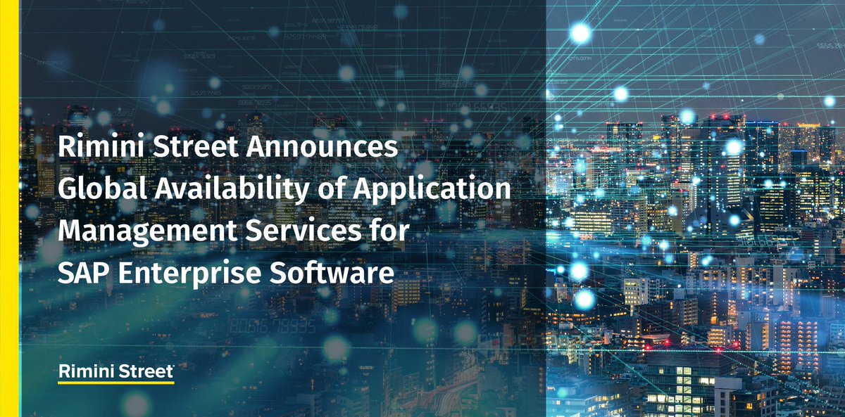 Rimini Street announces the global availability of its AMS for SAP enterprise software, a turnkey solution that integrates with the Company’s award-winning SAP support services to simplify IT operation and free up resources – read more here: bit.ly/2KypGBi