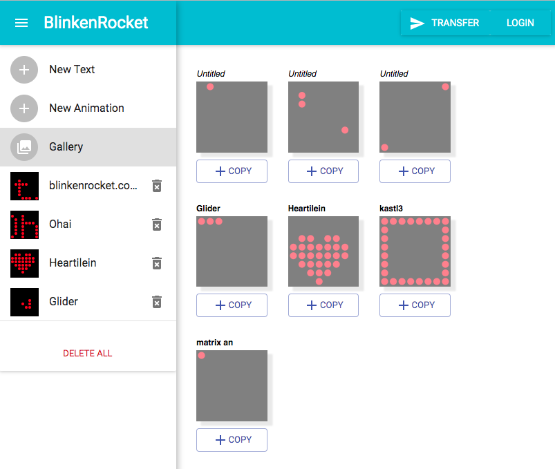 blinkenrocket's tweet photo. Our BRANDNEW editor is finally online.

https://t.co/57aYI8Dvvr

We have cool new features thanks to @sushimako.

There is a preview in the playlist, Animation sharing and automatic sync if you are logged in.
Also check out the Gallery!

Thank you all for the support. https://t.co/tildCFcdxg