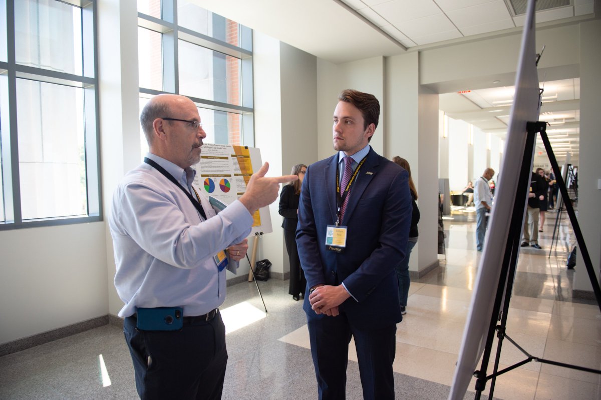 In April, Southern Miss hosts the Undergraduate Symposium for Research and Creative Activity (UGS). This event allows undergraduate students the opportunity to showcase their scholarly research and creative work to faculty, staff, and the community.