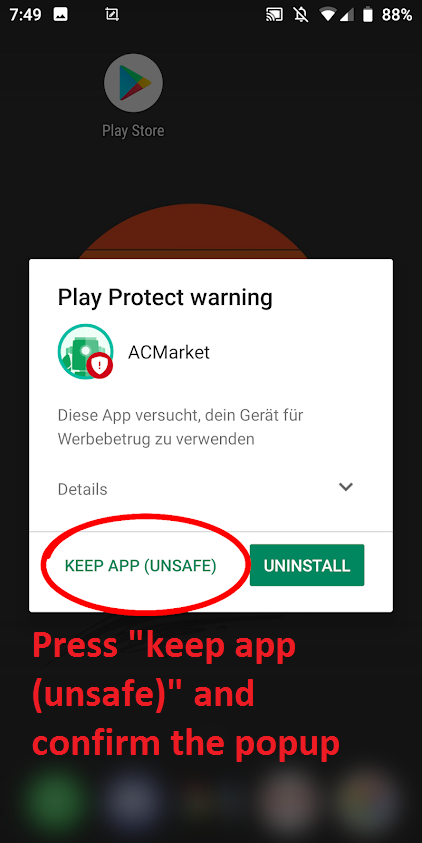 Compressed Hairdresser Think ACMarket on Twitter: "If you receive warning like this from Google Play  Protect, please click to keep the app, then visit https://t.co/9DkyhcHgyR  and download the latest version of AC Market. https://t.co/7ZXGWQKylu" /