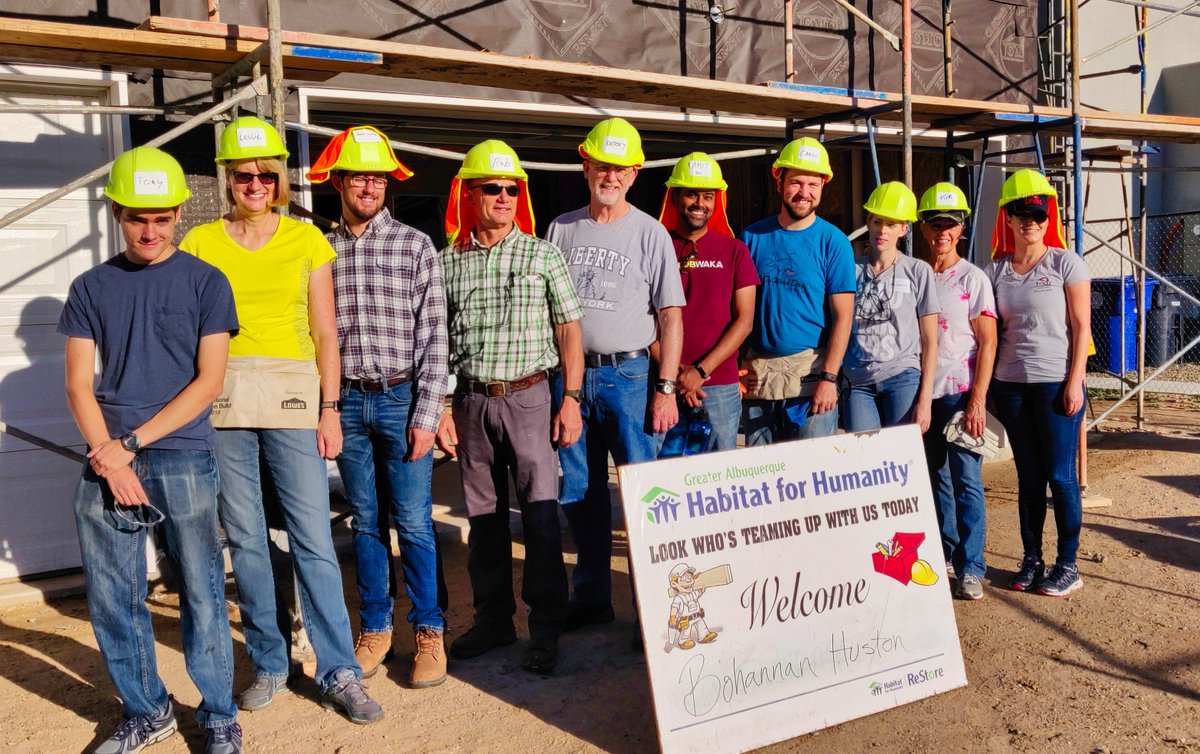 BohannanHuston's tweet photo. Our first #ABQHabitat build day was a success! We had a great time working with @ABQHabitat. We're looking forward to the next one! #BuildABQ #NewMexico #volunteers #giveback https://t.co/H4T9jXvQZ6