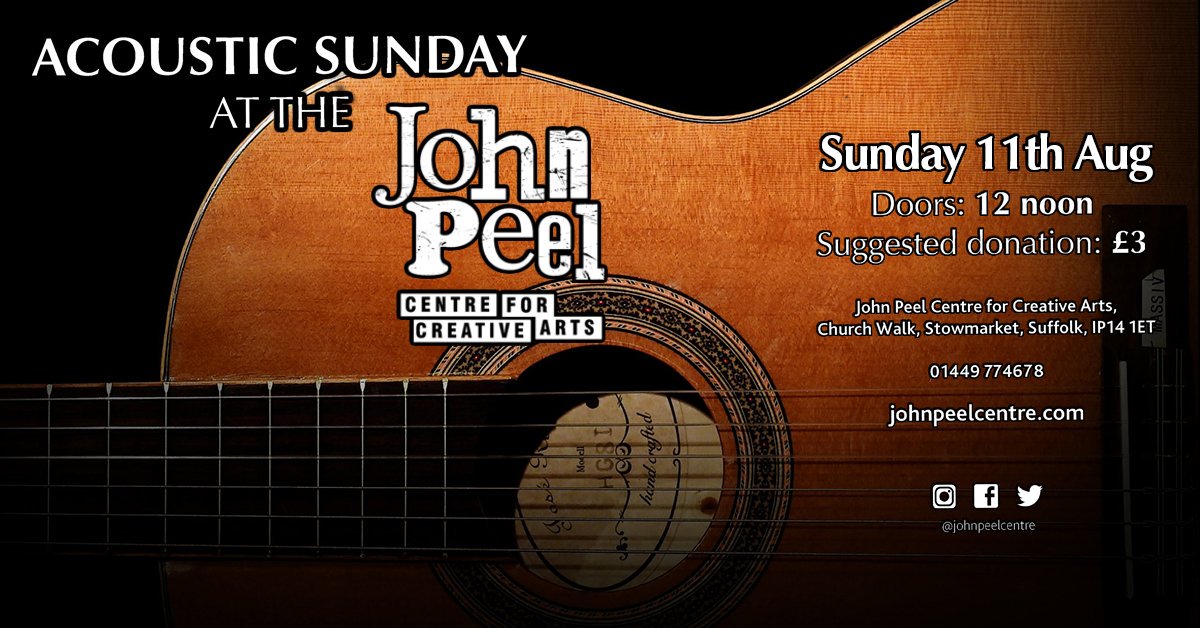 🎶 THIS SUNDAY 🎶
Acoustic Sunday @ the JPC
Performing will be Tracy Cracknell, Noah Evans, False Colours, Suzy Cramer, Anna Carter, Belinda Gillett, Shannon Crome, Gen Irving, Curtis Cully &amp; Robin Dicker

£3 suggested donation on the door
Doors 12pm-6pm
Bar
#livemusic #acoustic