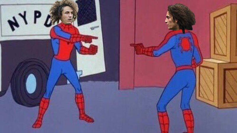 ESPNFC's tweet photo. David Luiz and Matteo Guendouzi at their first Arsenal training together 🕷 https://t.co/JGmyajoK1g