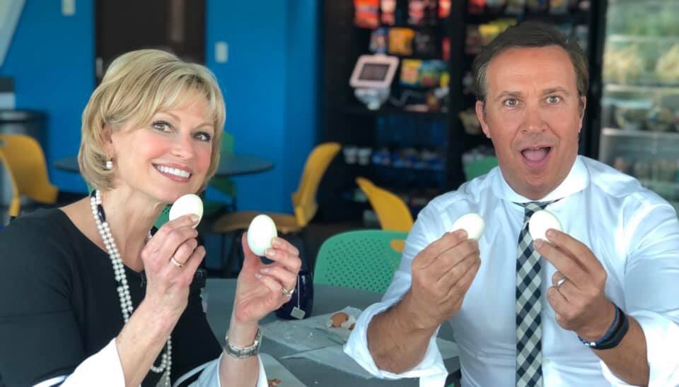 You might say @DeniseDAscenzo and I are egg-cited for the news! We fuel up with tea and eggs every day. What’s your afternoon pick me up? See you at 5 on @WFSBnews WFSB Channel 3