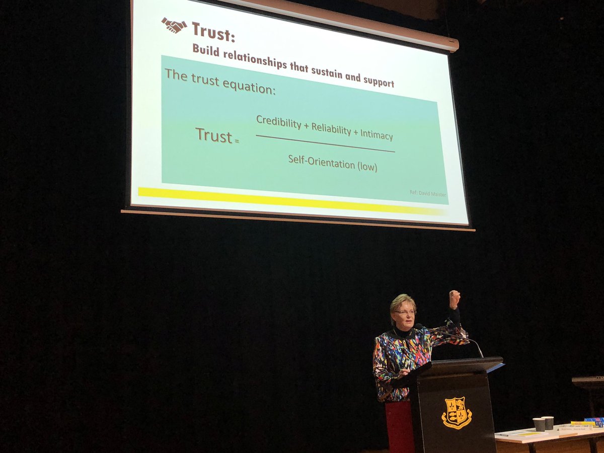bradtyrrell's tweet photo. Great equation about trust #recreate19 Sally Ruston presenting https://t.co/N42VegUQ8y