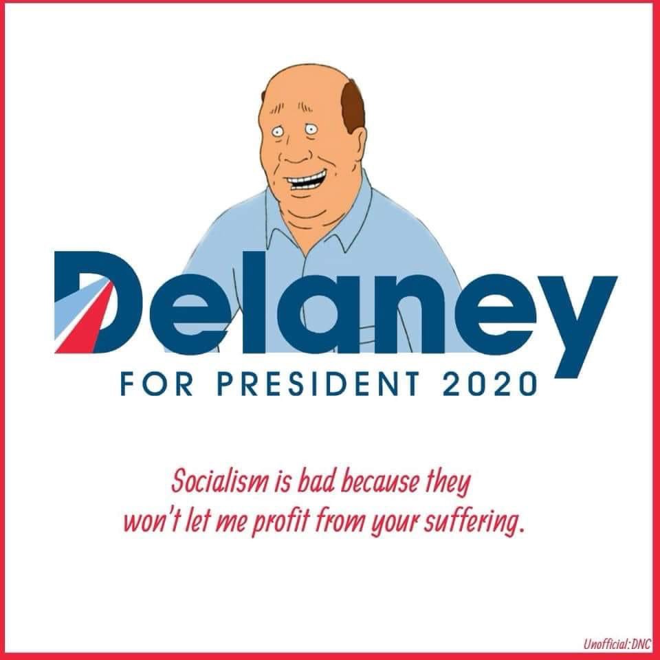 Midwest4Bernie's tweet photo. @JohnDelaney @BernieSanders #dropoutdelaney https://t.co/b71KIGQcmO