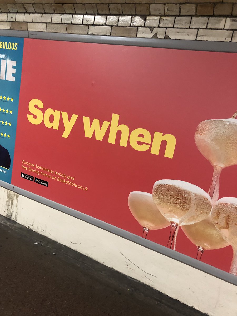 LauraPower21's tweet photo. @Bookatable #GoBottomless @ South Kensington Station 🥂 https://t.co/UskMCXgtWL