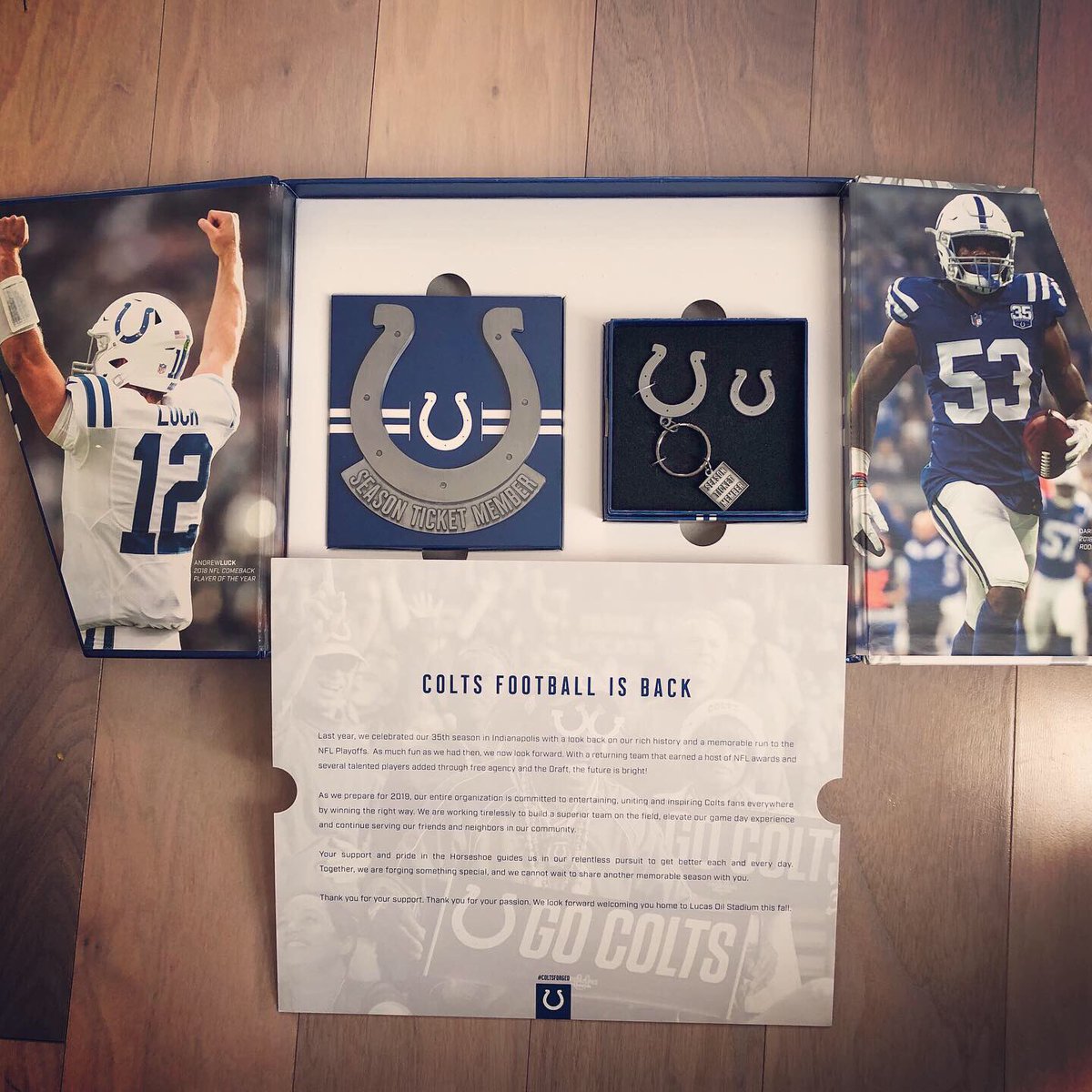 kielhauck's tweet photo. First time season ticket holder. Excited to get this season started. #ColtsSTM https://t.co/4nkw20MTyH