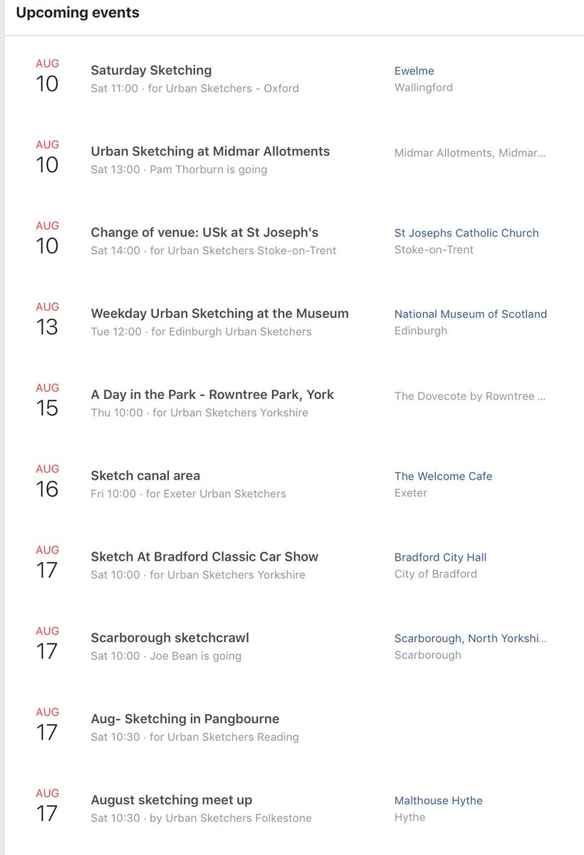 JeanEd70's tweet photo. Upcoming #urbansketchers events in the UK. More details here on the UK events page: https://t.co/HQI9tLYR4W @urbansketchers @USKNorthampton @SketchBrum @UrbSketchLondon @USKStoke @USK_Cambridge  @uskoxford @RdgSketchers @MCR_UrbanSketch https://t.co/qYDM3qYIDQ