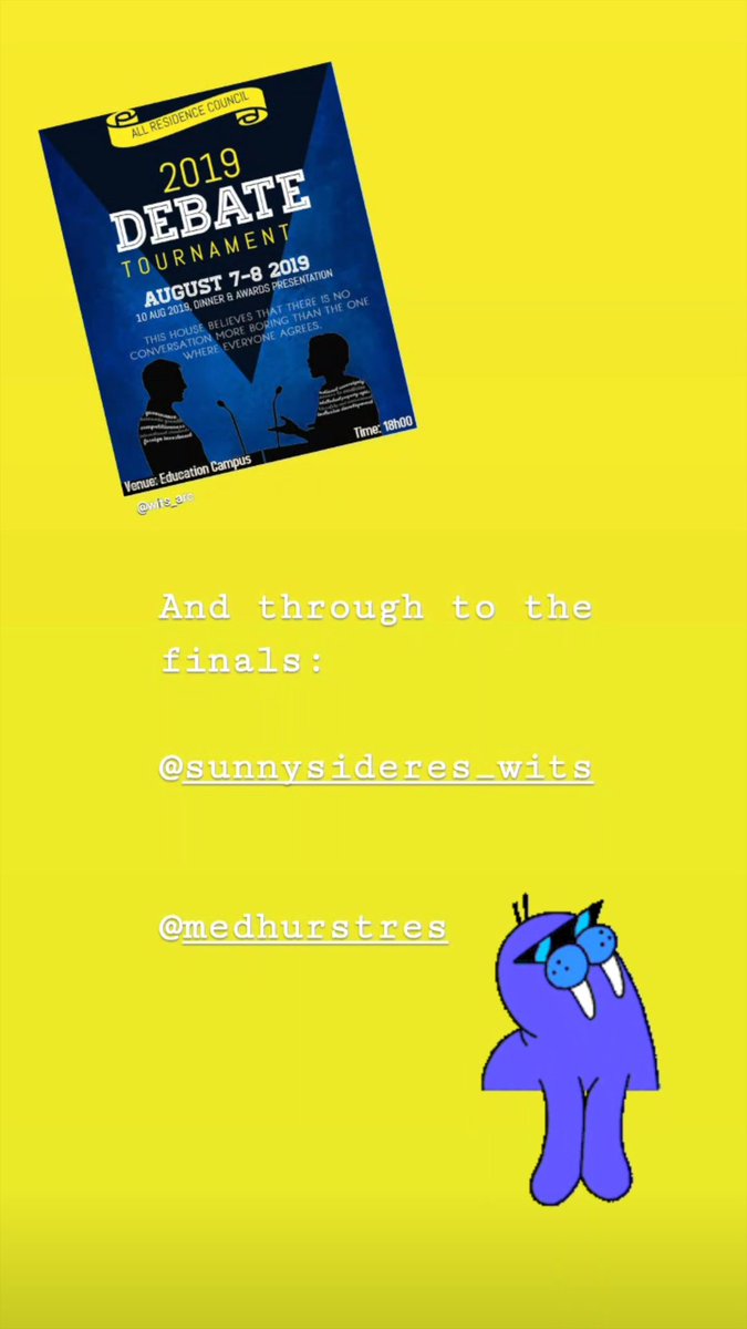 WITS_ARSC's tweet photo. Well look what we have here 😏 on to the finals this Saturday is @Sunnyside_Res and @HallMedhurst 

Will the house of royalty take it for a second year in a row or will the divas dethrone them and claim the title?

May the best do best 🔥 https://t.co/HErY32UnVC