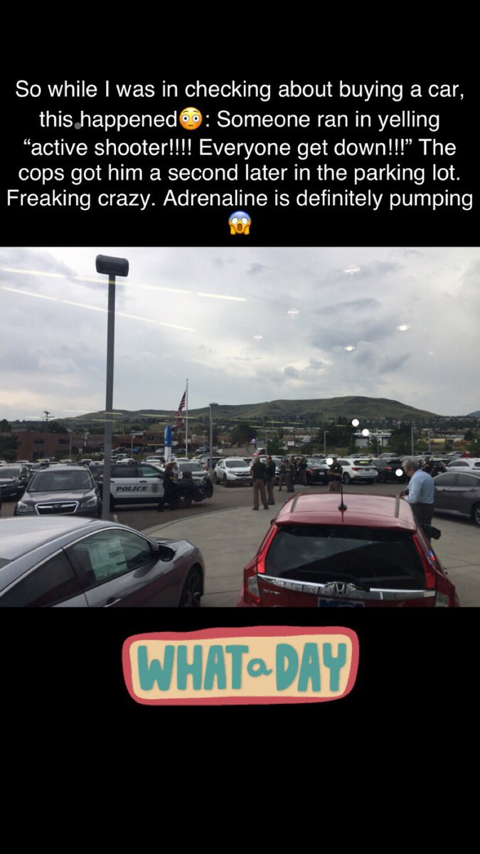 Tricky8891's tweet photo. Scary car buying experience 😬 #activeshooter #planethonda #copsgothim #buyingacar https://t.co/pHGQkdvr59