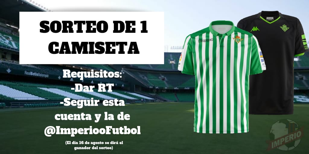 InfoRBB's tweet photo. ¿Quieres una camiseta del Real Betis (primera o segunda equipación, a elegir)? Puedes conseguirla... 

1: Da RT a este tweet
2: Sigue a @InfoRBB y @ImperiooFutbol 

GANADOR: 16 de AGOSTO

SUERTE https://t.co/3RxydjCcRf