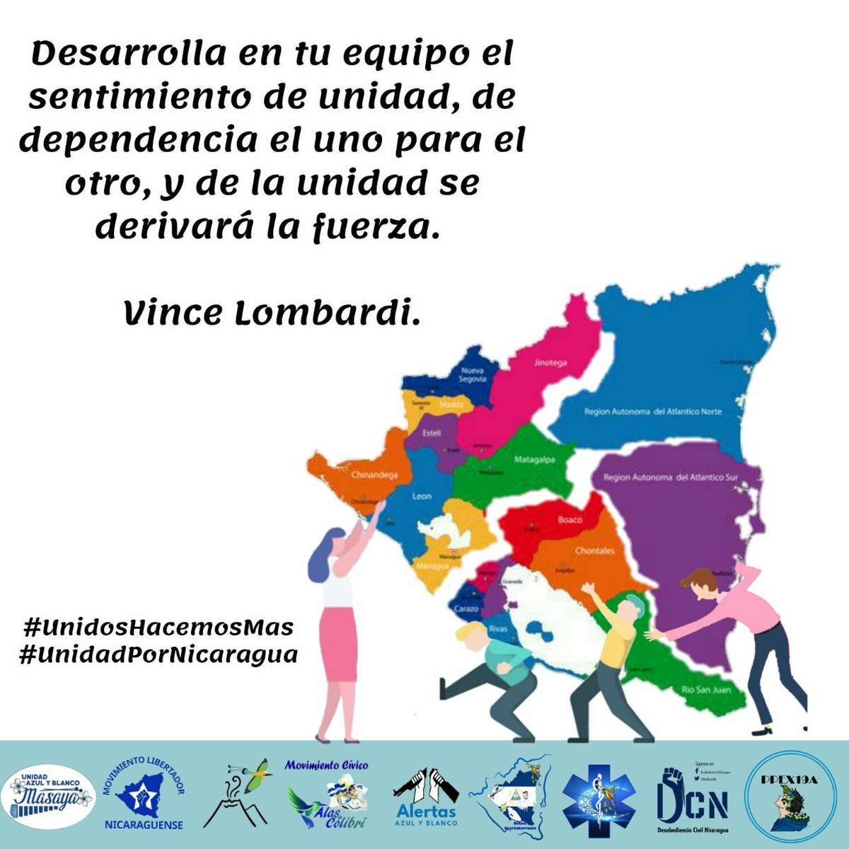 Unidos somos más y #UnidosHacemosMas todos juntos en un misma dirección sacar a #SOSNicaragua de la Dictadura ORMU @NGuardabarranco @alertas_y @PuebloUneteNi @AlmasVandalicas @LunaAzulyBlanco @AzulyBlancoMasa 
#GritoDeLibertad