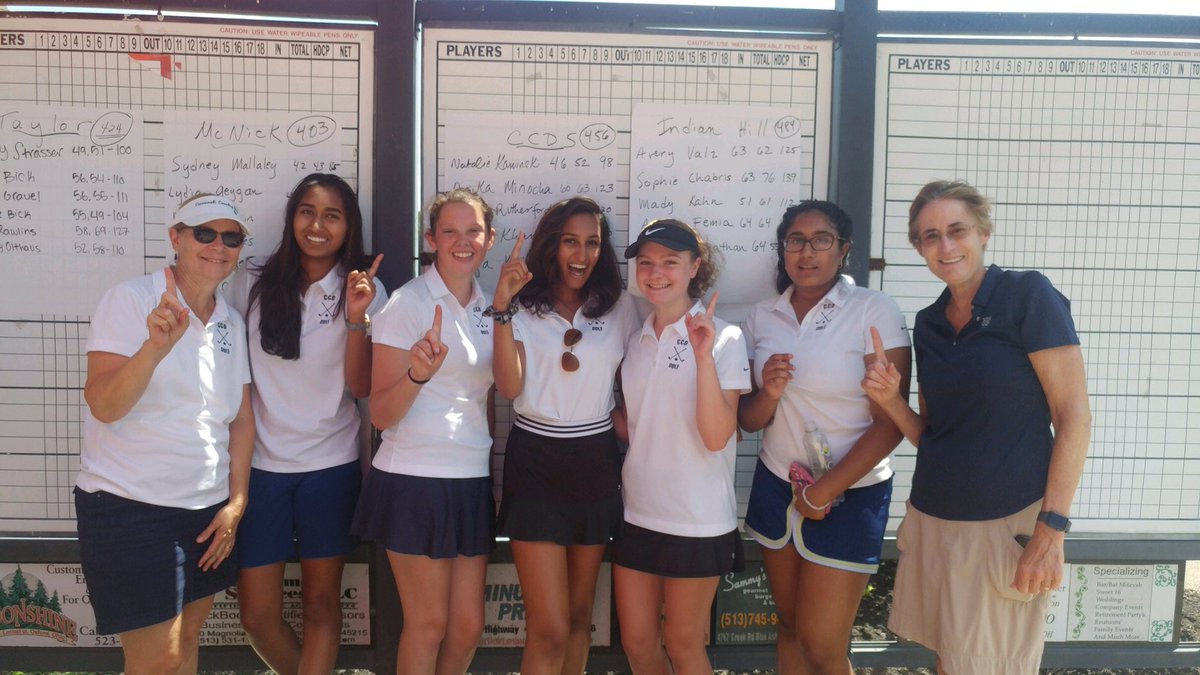 patdunn58's tweet photo. CCDS girls golf team topples Indian Hill, Mariemont and Madeira in annual CCDS invitational. Natalie Kaminski leads team with a 98. @TonyJaccaci @CCDSHirsch @CCDSCoachRoss @CoachDCoyle @ccdladieslax @HeckerJeanette https://t.co/VWp7RwFMvu