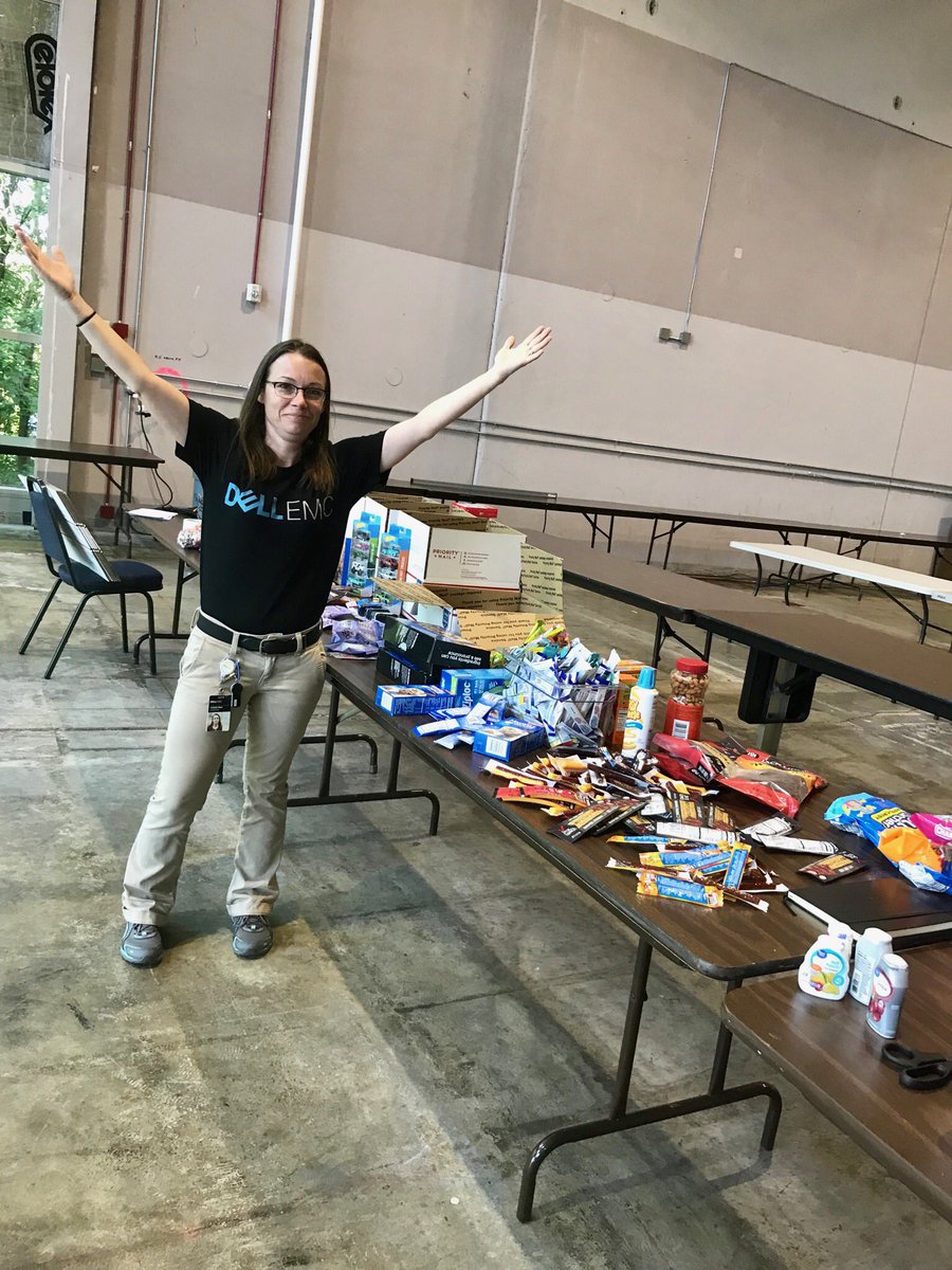 Steeveblr's tweet photo. All set to ship these care packages to 10 activity duty military folks! we thank you for your service! #Iwork4Dell #DurhamTechnologiesCenter #DellERG https://t.co/0yntTs2UFR