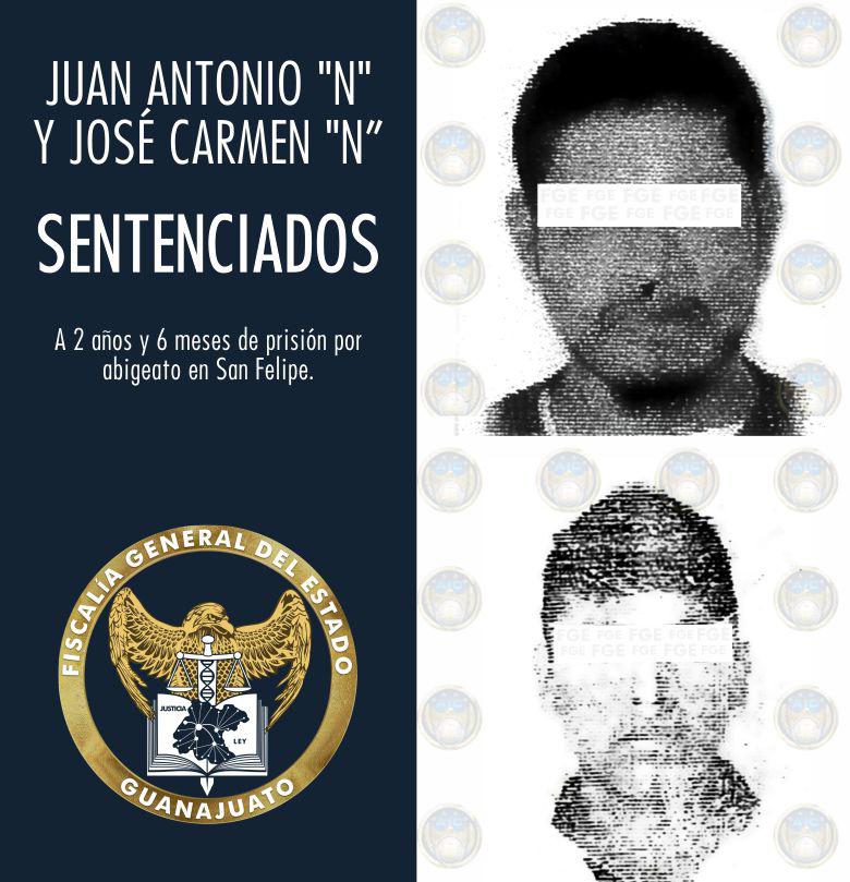 FGEGUANAJUATO's tweet photo. Fiscalía del Estado obtiene sentencia de prisión para dos imputados por abigeato en #SanFelipe; se les condenó a pagar 21 mil pesos por reparación del daño. https://t.co/IPEMcSfu7N